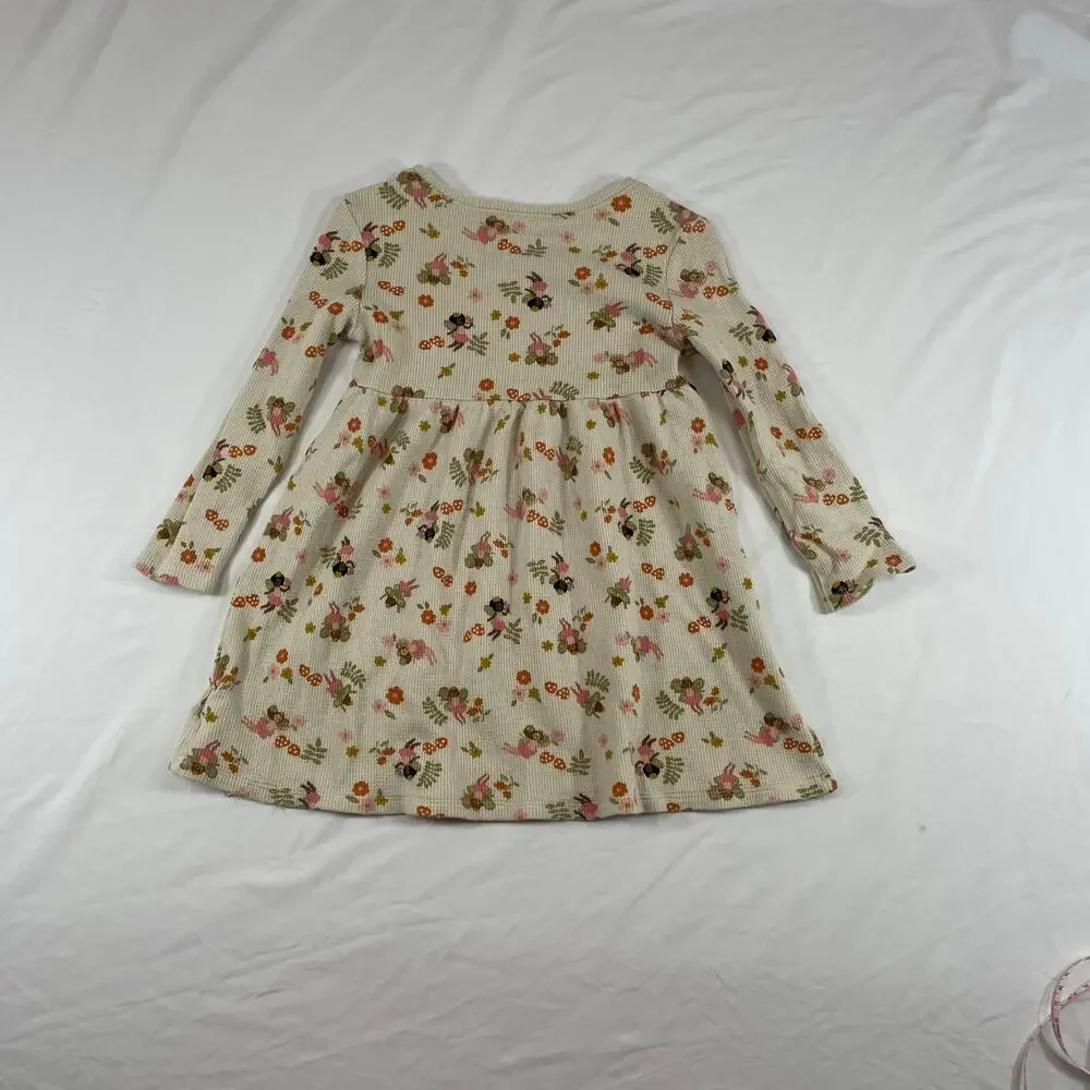 Old Navy Toddler Girls Floral Fairy Waffle Knit Long Sleeve Dress 18-24M